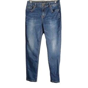 Lolo Blues Fashion Jeans Distressed High Rise Skinny Dark Wash 30"x 28"